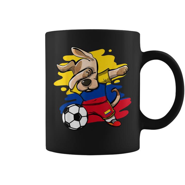 Dab Dog Colombia Soccer Fans Jersey Colombian Flag Football Coffee Mug