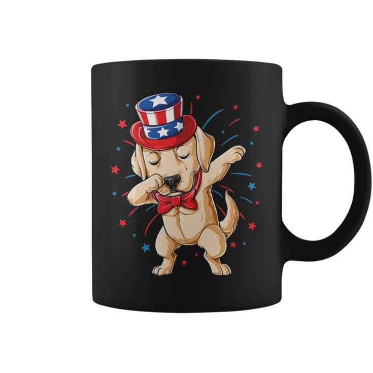 Dabbing Labrador 4Th Of July Men Usa American Flag Coffee Mug