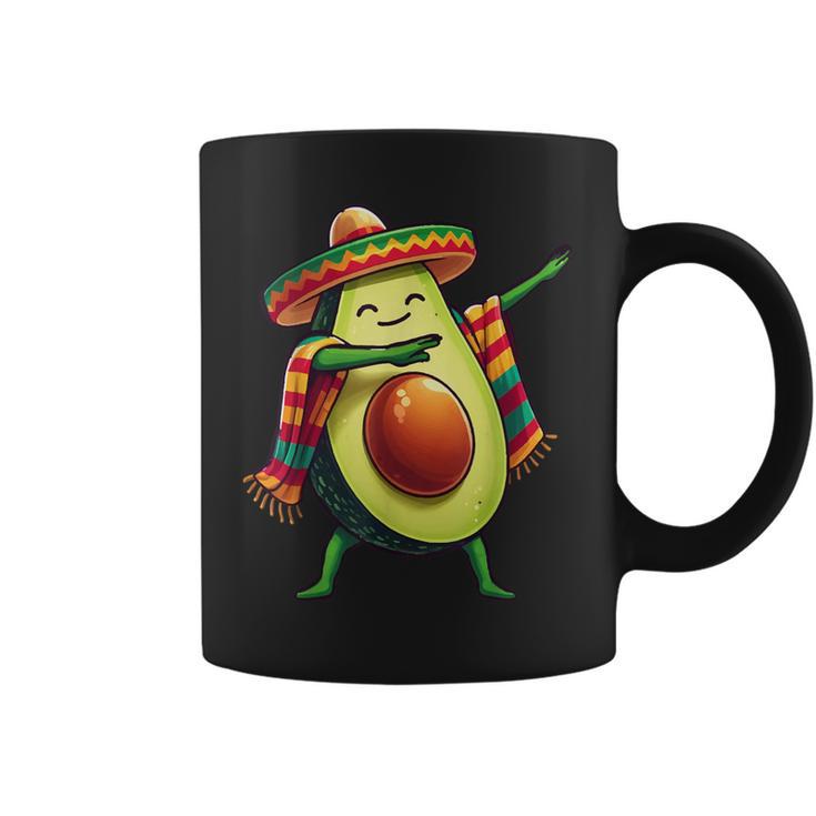 Dabbing Mexican Poncho Avocado Cinco De Mayo Coffee Mug