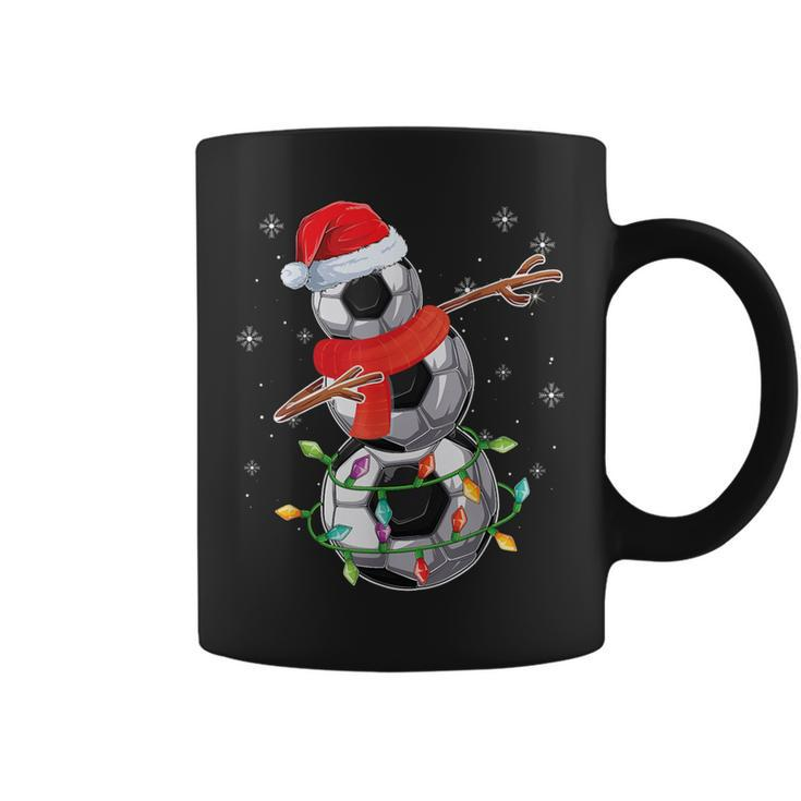 Dabbing Soccer Christmas Lights Snowman Santa Sweater Ugly Coffee Mug