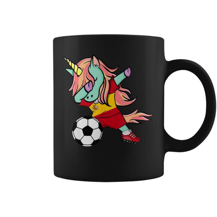 Dabbing Unicorn Soccer Spain Jersey Spanish Football Coffee Mug