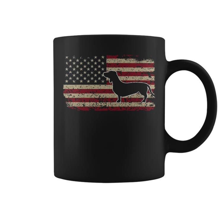 Dachshund America Flag Patriotic Weiner Dog Coffee Mug