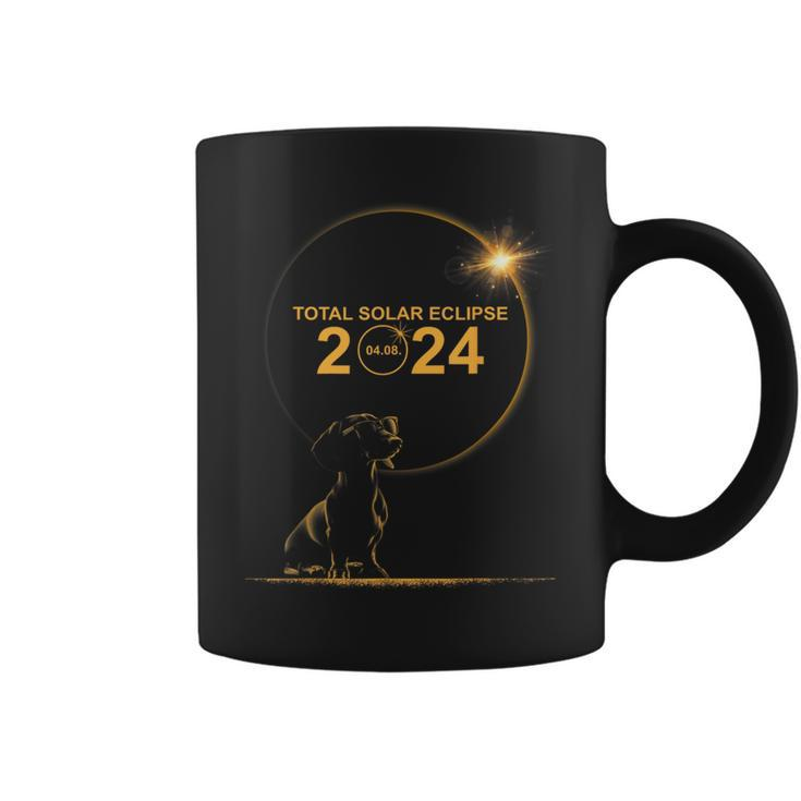 Dachshund Dog 04 08 24 Total Solar Eclipse 2024 Boys Girls Coffee Mug