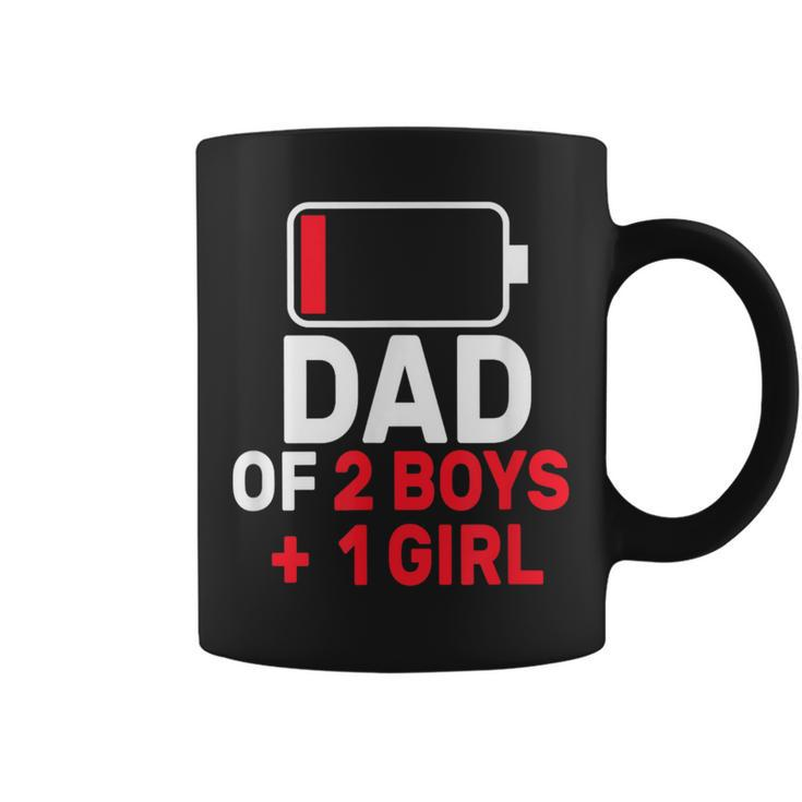 Dad Of 2 Boys And 1 Girls Low Battery Father's Day Dad Coffee Mug