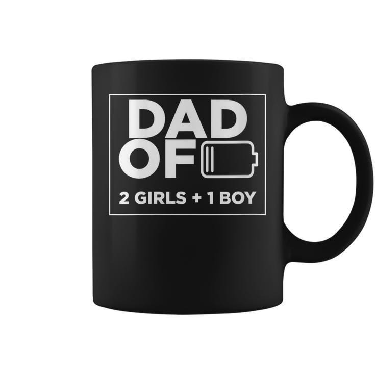 Dad Of 2 Girls 1 Boy Fathers Day For Dad Men Coffee Mug