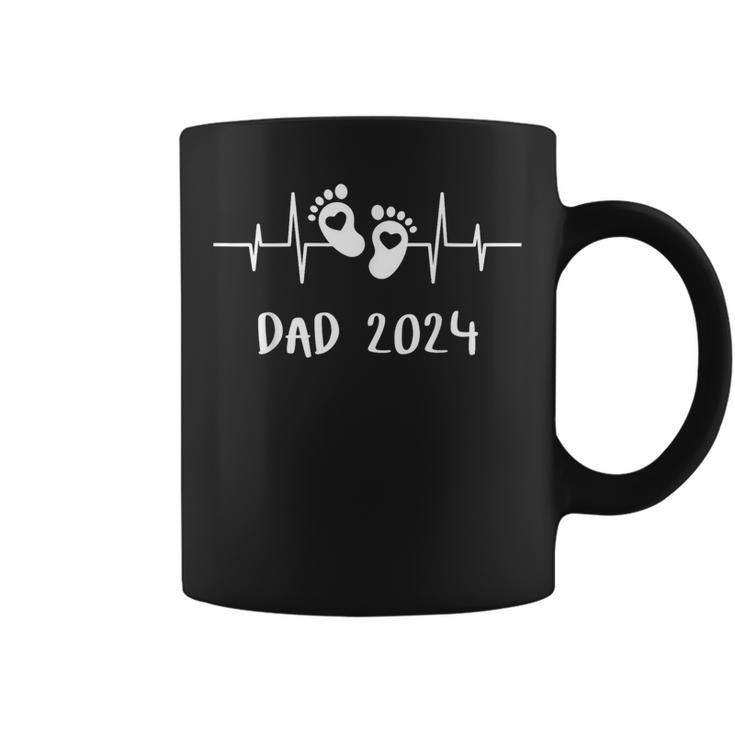 Dad 2024 Papa Heartbeat The Daddy Father's Day Father Dad Coffee Mug