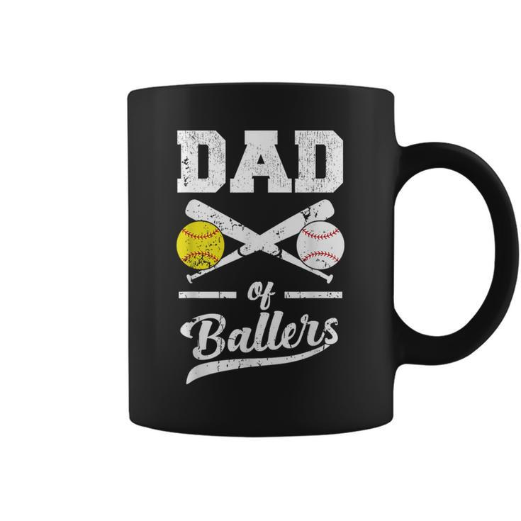 Dad Of Ballers Dad Of Baseball And Softball Player For Dad Coffee Mug