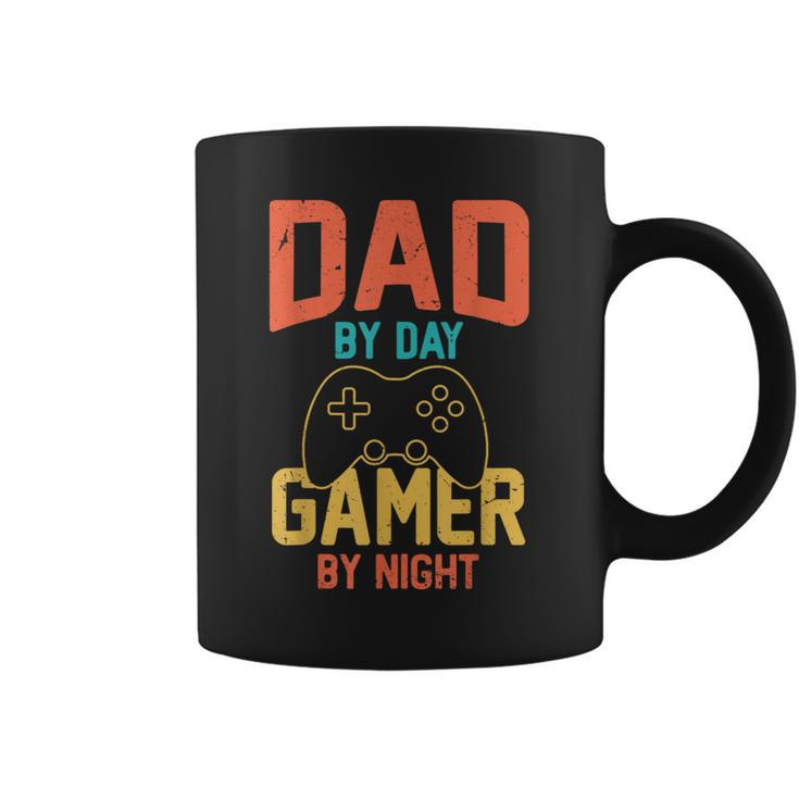 Dad By Day Gamer By Night Video Gamer Dad Fathers Day Coffee Mug