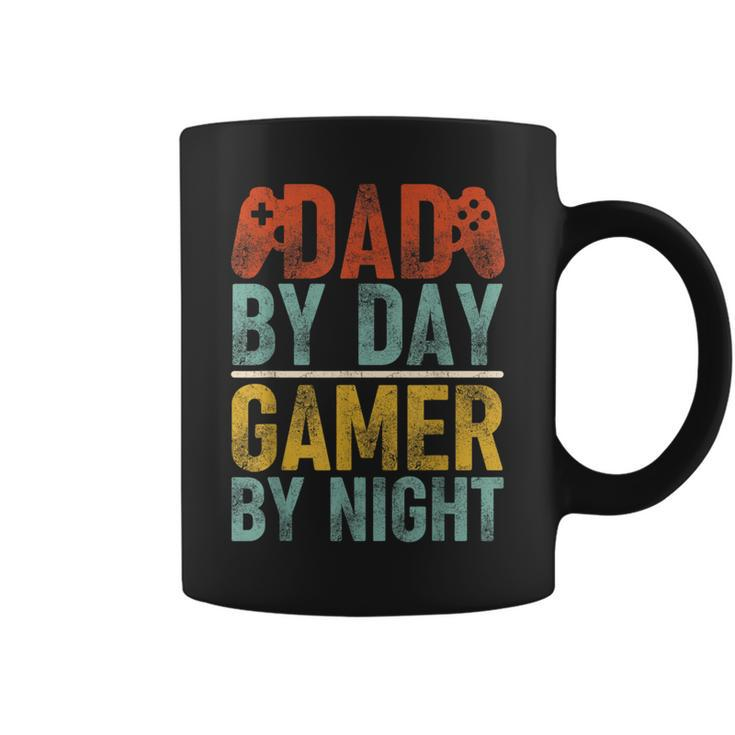 Dad By Day Gamer By Night Video Games Father's Day Retro Coffee Mug