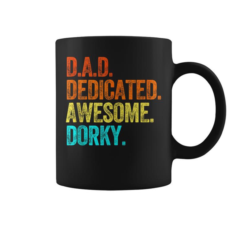 Dad Dedicated Awesome Dorky Fathers Day Dork Nerd Coffee Mug