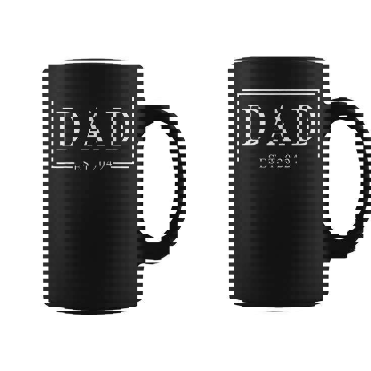 Dad Est 2024 Expect Baby First Time Fathers Day New Dad Coffee Mug