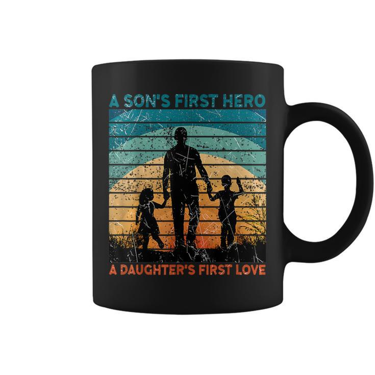 Dad Son's First Hero Daughter Love For Fathers Day Coffee Mug