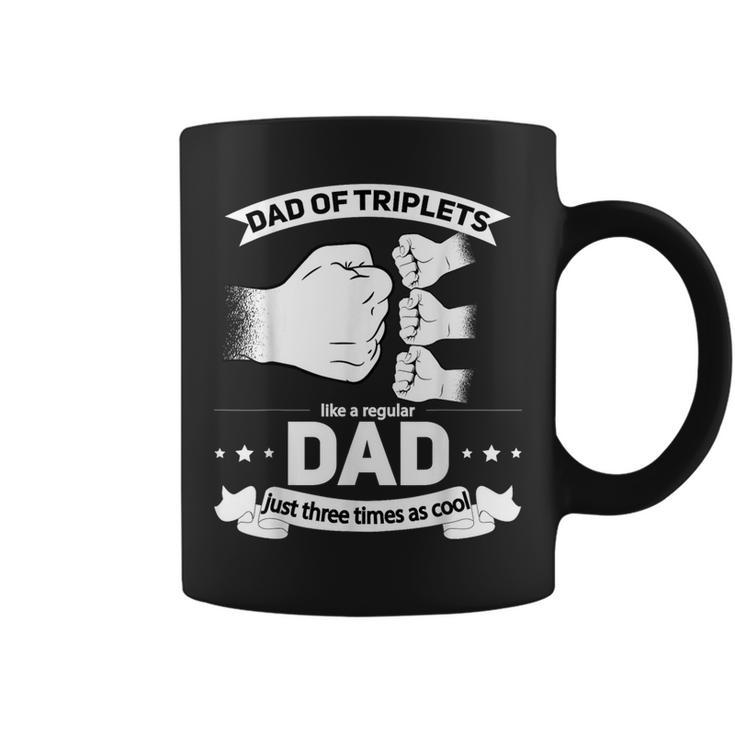 Dad Of Triplets Announcement Fathers Day Daddy Triplet Dad Coffee Mug