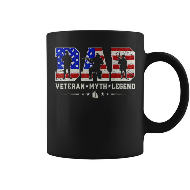 Dad Veteran Myth Legend Fathers Day 4Th Of July Usa Flag Men Coffee Mug