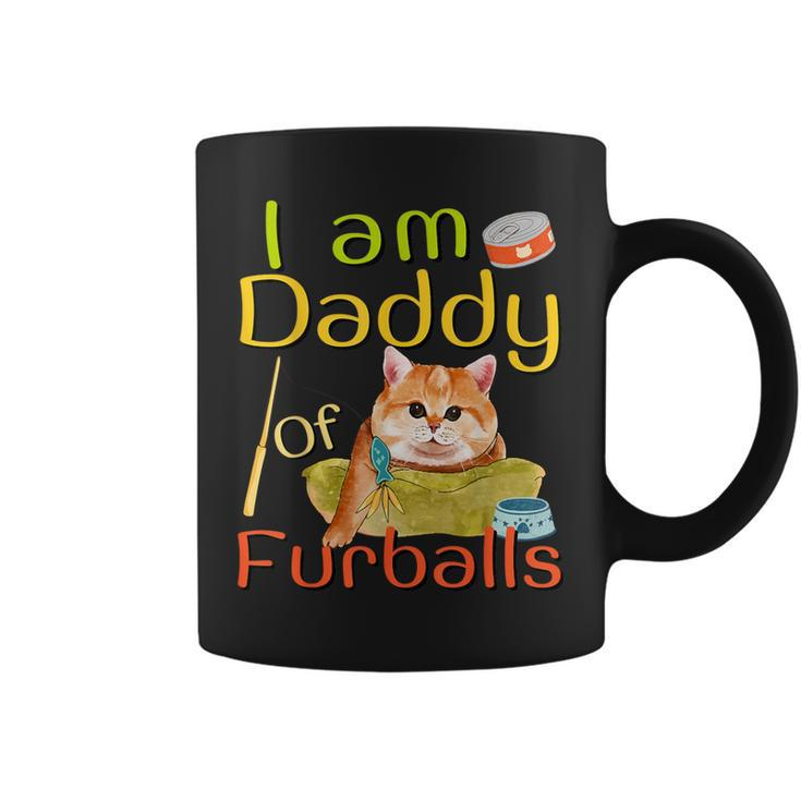 I Am Daddy Of Furballs Father's Day Cute Cat Lover Cat Dad Coffee Mug