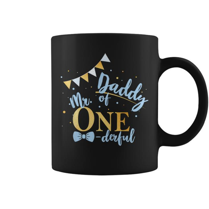 Daddy Of Mr One-Derful Party Blue-Gold Dad Boy 1St Birthday Coffee Mug