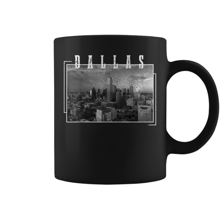 Dallas Skyline Texas Pride Vintage Black & White Photograph Coffee Mug