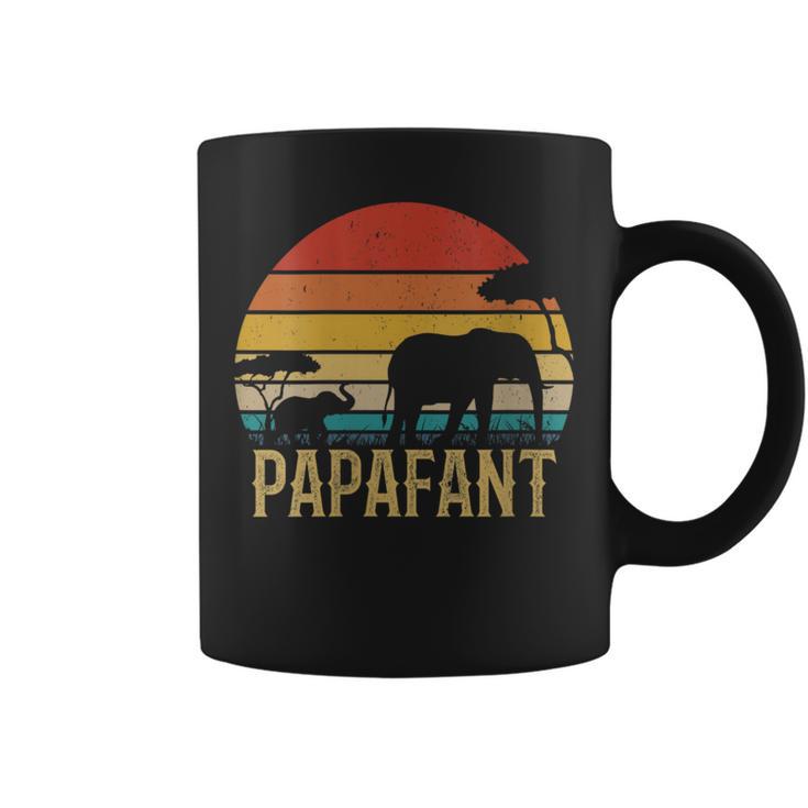 Damen Papafant Papa Elefant Retrointage Sunsetatertag Savanne Mit-Ausschnitt Tassen