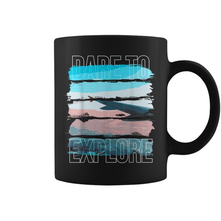 Dare To Explore Airplane Coffee Mug