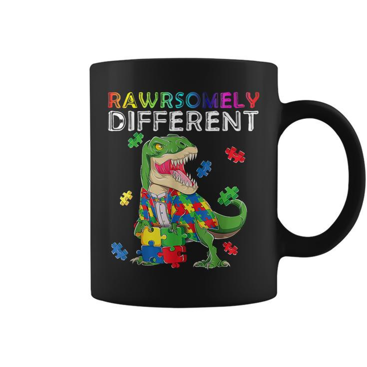 Dare To Be Yourself Different Autism Awareness Dinosaur Coffee Mug
