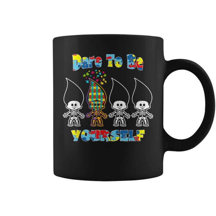 Dare To Be Yourself Puzzle Piece Cool Autism Awareness Coffee Mug