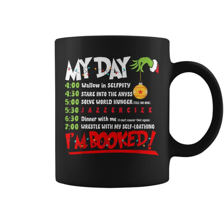 My Day Schedule I’M Booked Christmas Merry Christmas Groovy Coffee Mug