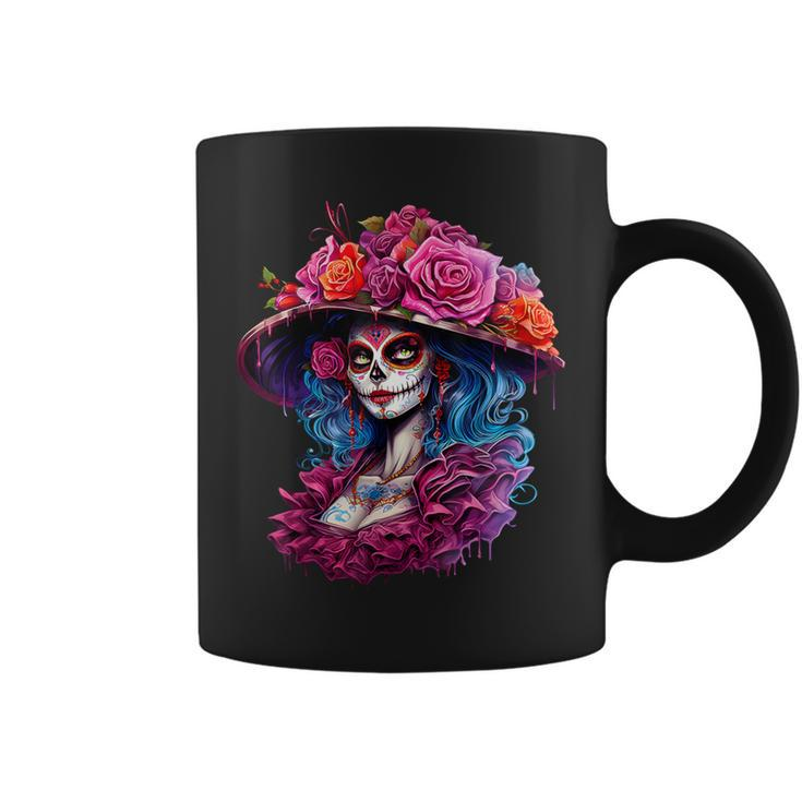 De Los Muertos La Catrina Day Of The Dead Sugar Skull Women Coffee Mug