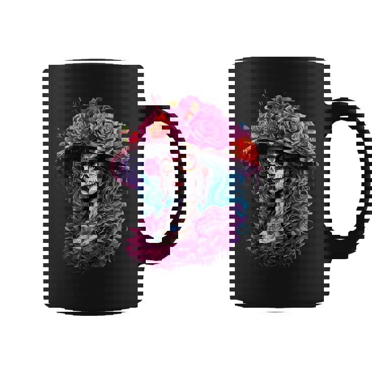 De Los Muertos La Catrina Day Of The Dead Sugar Skull Women Coffee Mug