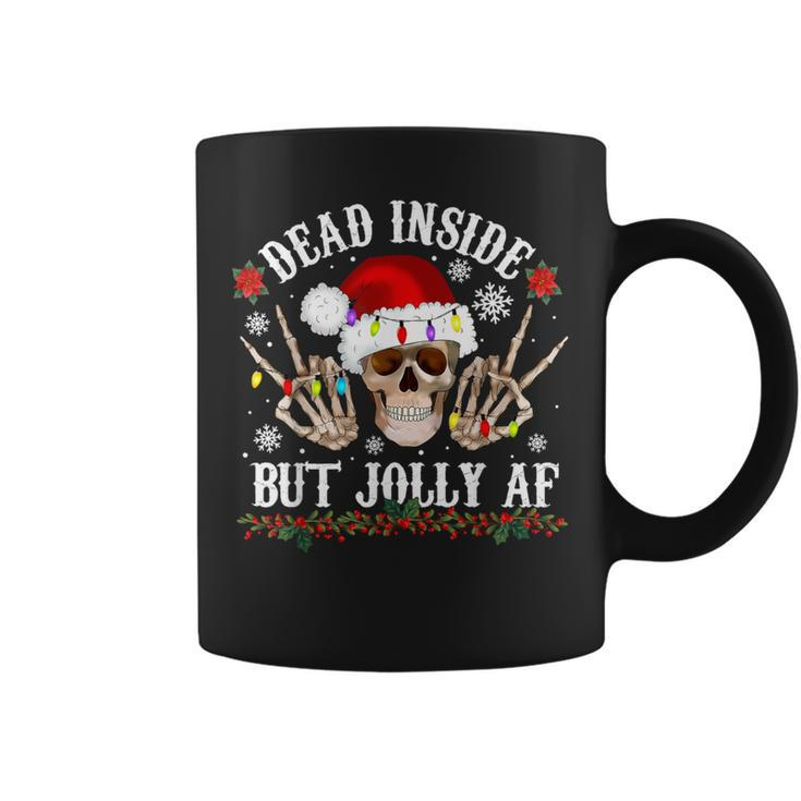 Dead Inside But Jolly Af Christmas Skull Coffee Mug