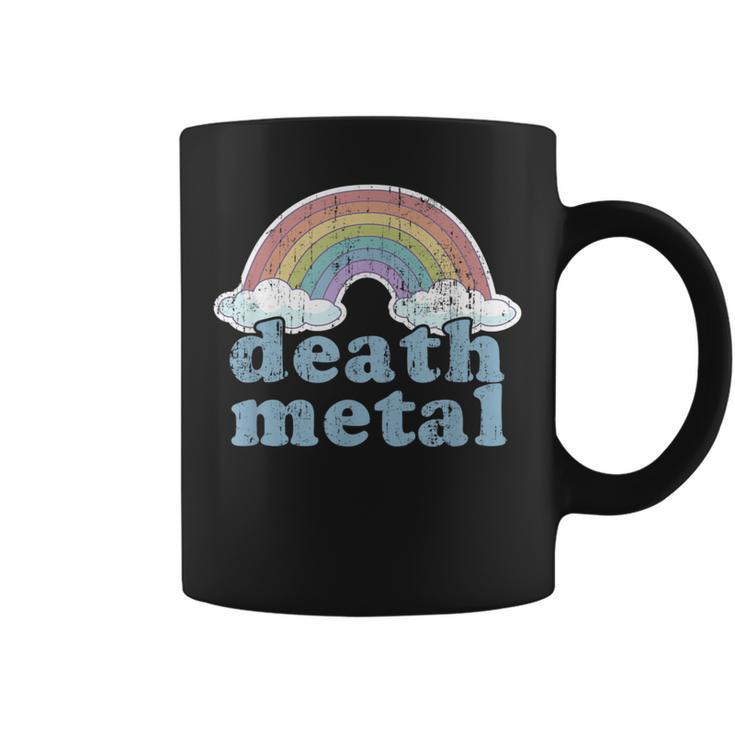 Death Metal Rainbow Retro Vintage Rock Music Metalhead Coffee Mug