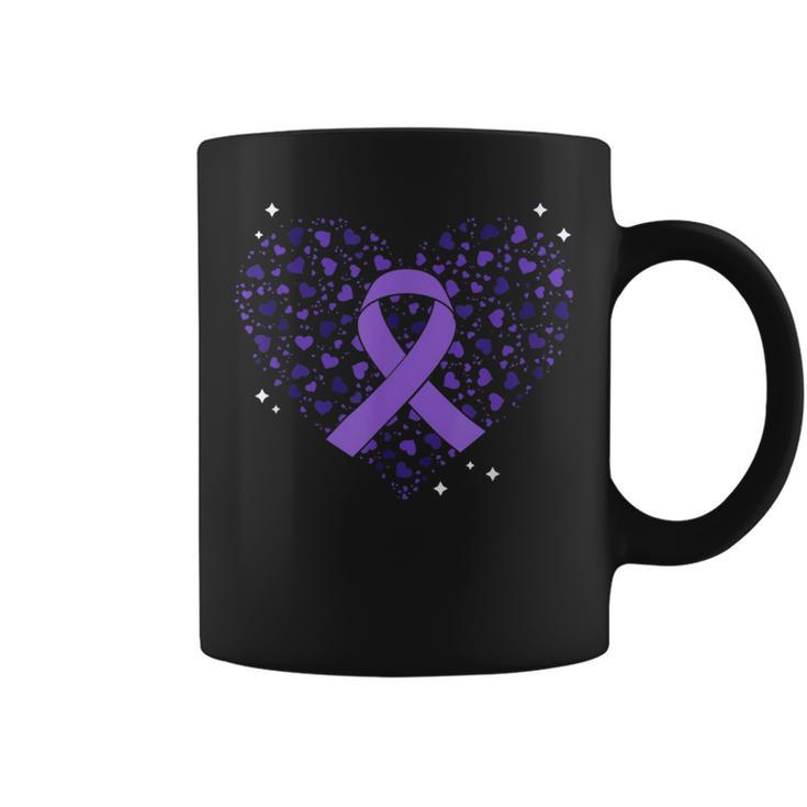 Dementia Heart Alzheimer's Disease Purple Ribbon Awareness Coffee Mug