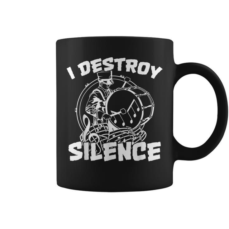 I Destroy Silence Bass Drum Marching Band Coffee Mug