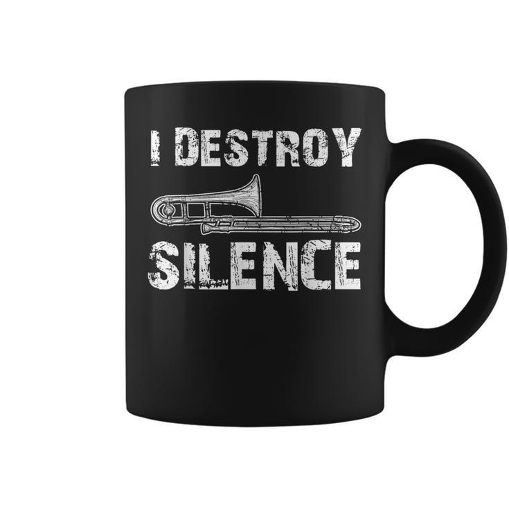 I Destroy Silence Trombone Marching Band Coffee Mug