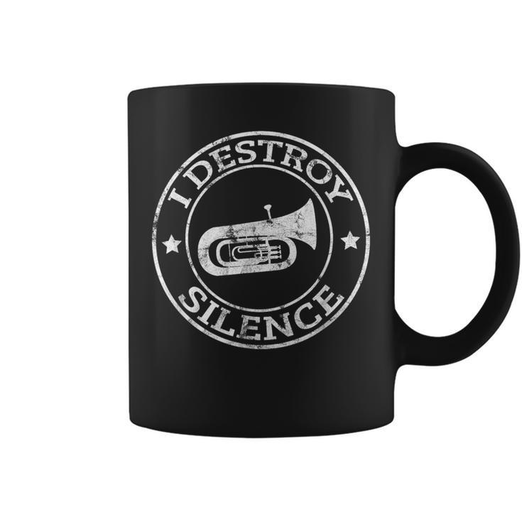 I Destroy Silence Tuba Trumpet Player Brass Marching Band Coffee Mug