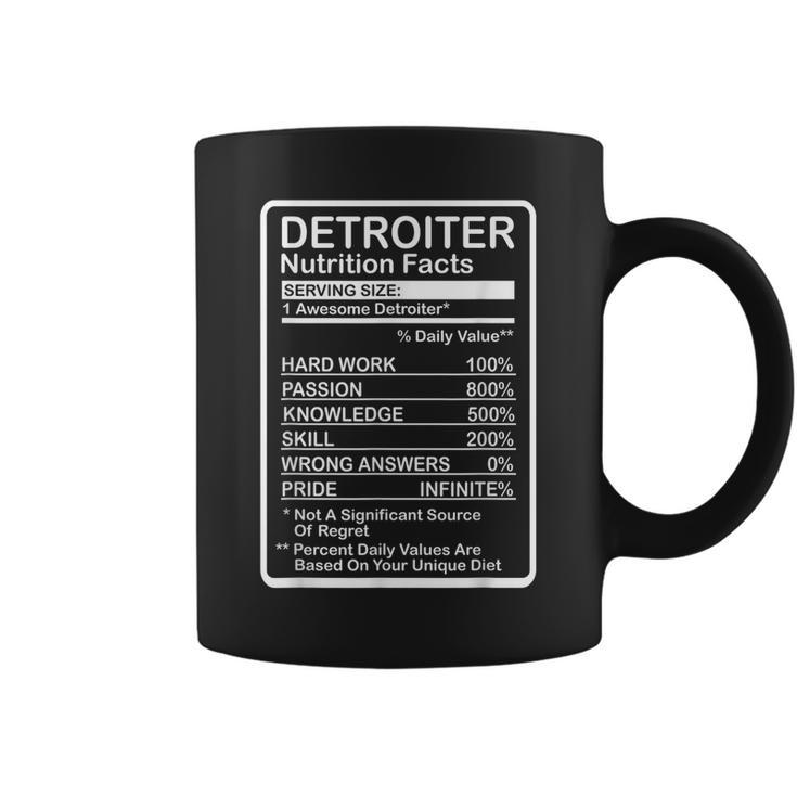 Detroit Nutrition Facts Coffee Mug