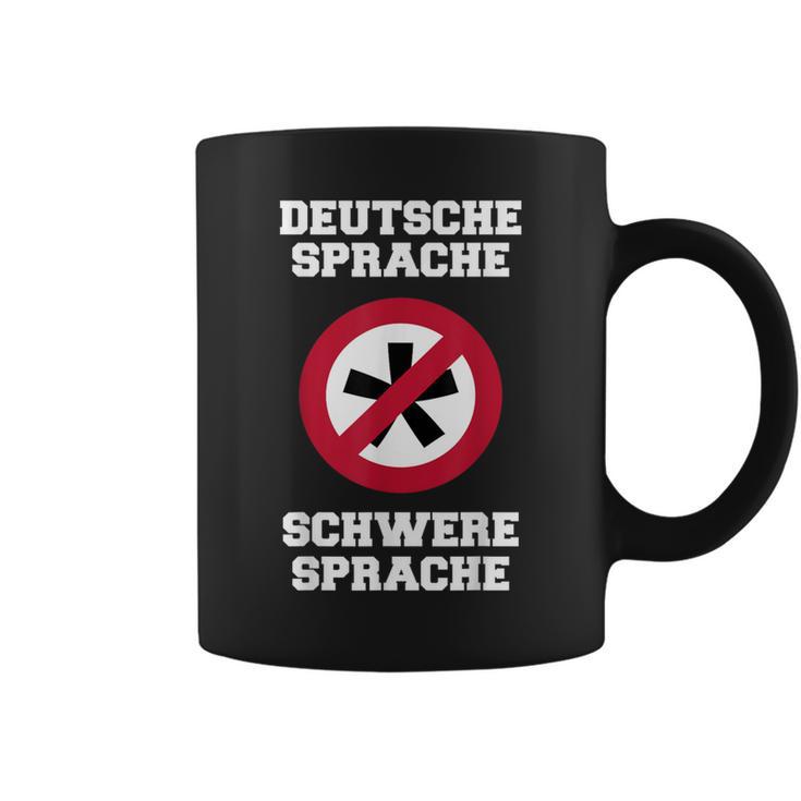 Deutsche Sprache, Schwere Sprache Tassen für Herren, Lustiges Sprachlerner Motiv