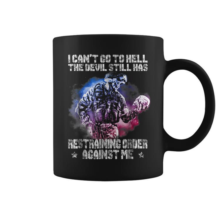 The Devil Still Has Restraining Order Against Me Veteran Coffee Mug