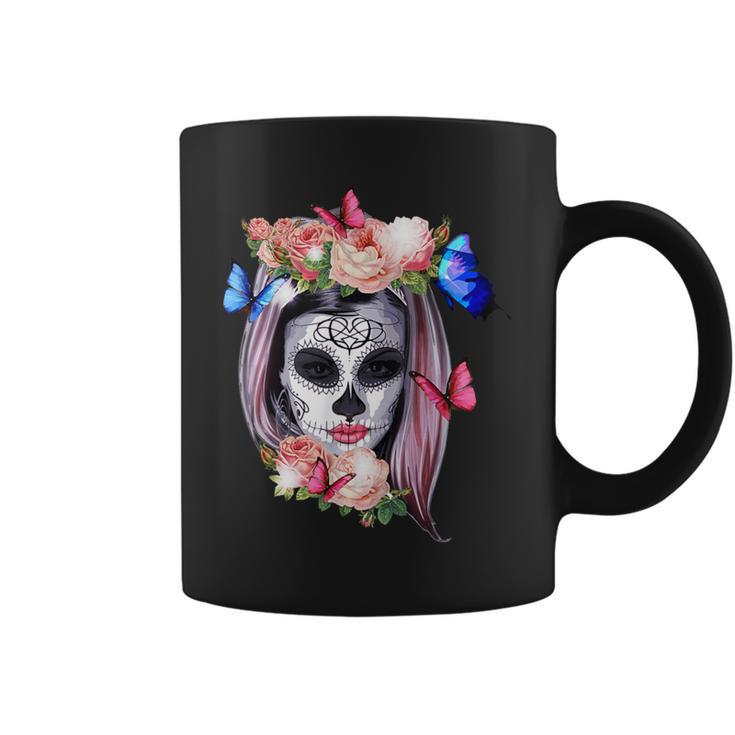 Dia De Los Muertos Sugar Skull Crâne Gothic Day Of The Dead Tasse