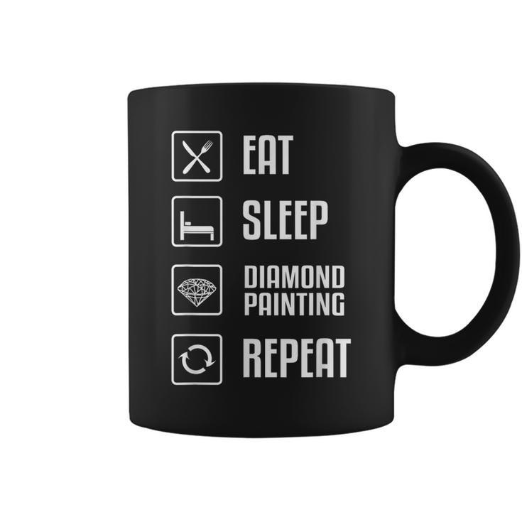 Diamond Painting Eat Sleep Repeat Hobby Pictures Tools 5D Coffee Mug