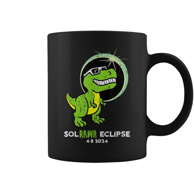 Dino Total Solar Eclipse 2024 April 8 Dinosaur Toddler Boys Coffee Mug