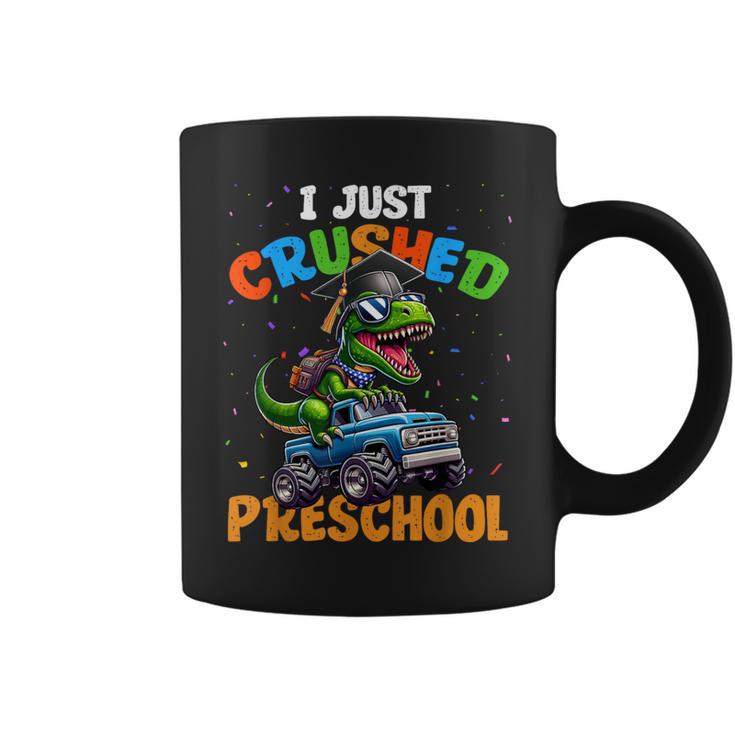 Dinosaur Just Crushed Preschool T Rex Riding Monster Truck Coffee Mug