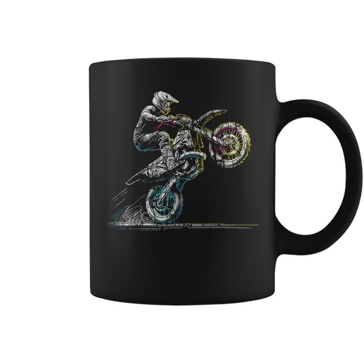 Dirt Bike Rider Retro Motorcycle Motocross Coffee Mug
