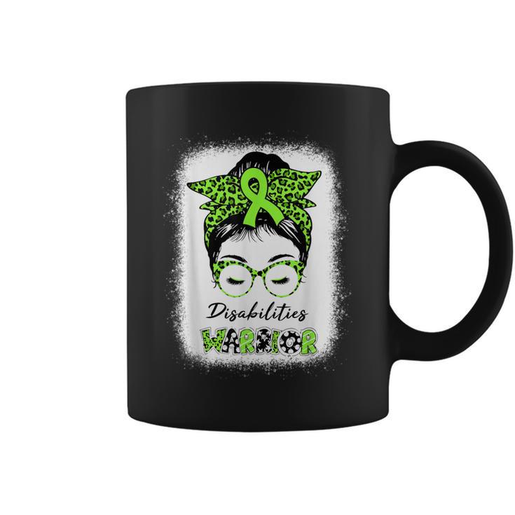 Disability Awareness Month Messy Bun Warrior Green Ribbon Coffee Mug