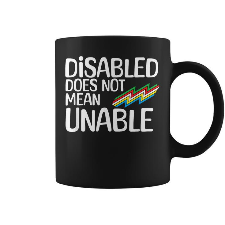 Disability Does Not Equal Unable Disability Pride Month Coffee Mug