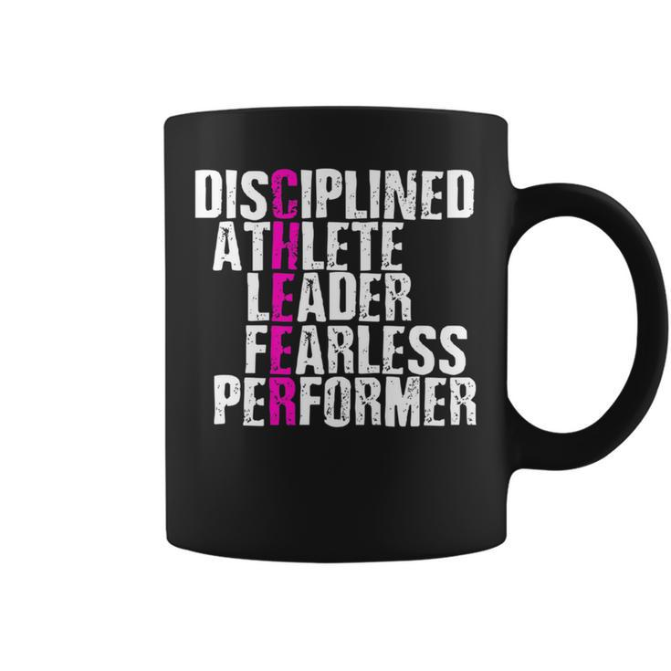 Disciplined Athlete Leader Fearless Performer Cheerleading Coffee Mug