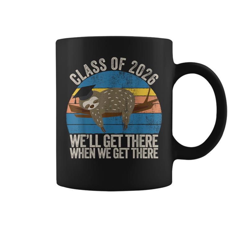 Distressed 8Th Grade Class Of 2026 Sloth Grow With Me Grad Coffee Mug