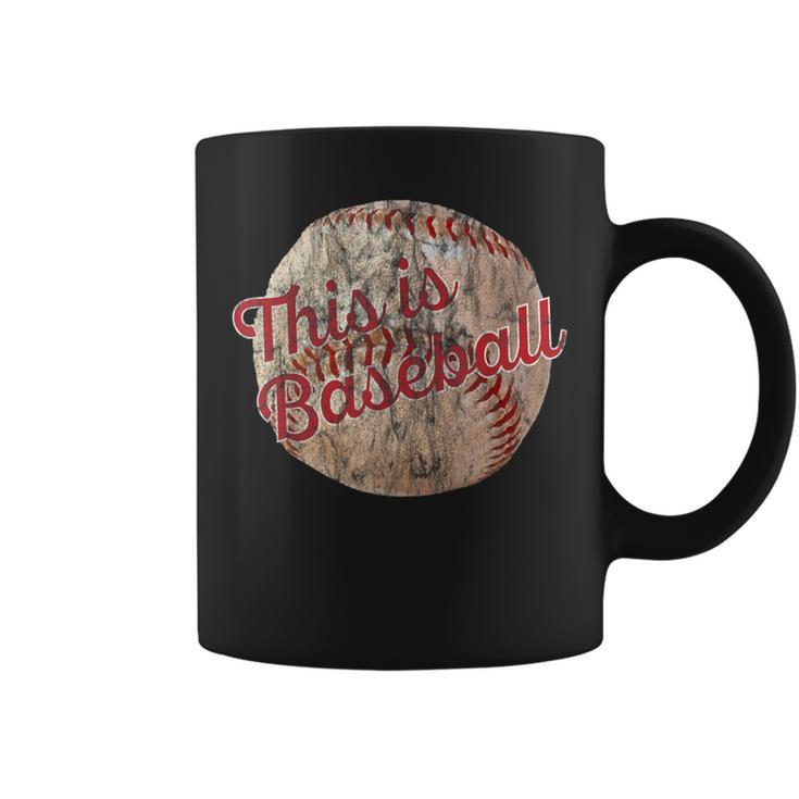 Distressed This Is Baseball Ball With Laces Coffee Mug