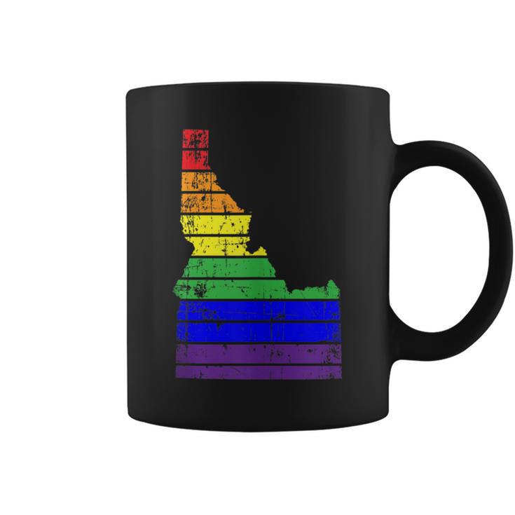 Distressed State Of Idaho Lgbt Rainbow Gay Pride Coffee Mug