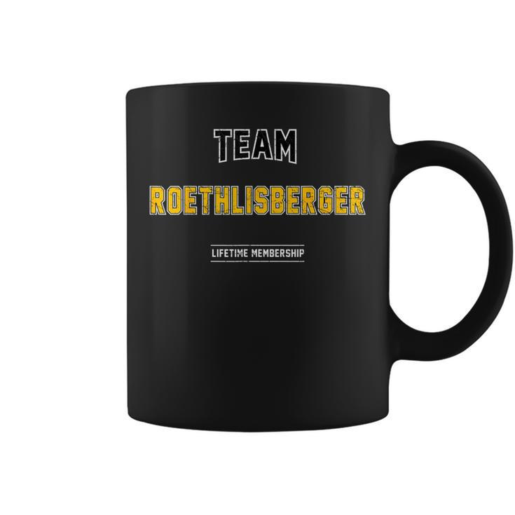 Distressed Team Roethlisberger Proud Family Last Name Surnam Coffee Mug