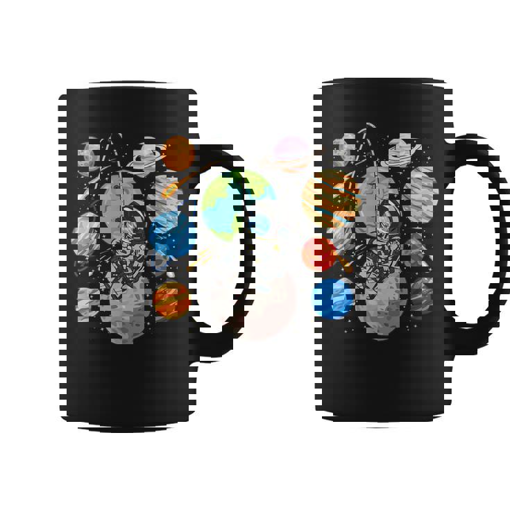 Divertido Astronauta Espacial Planeta Luna Ciencia Sistema Solar Taza de café